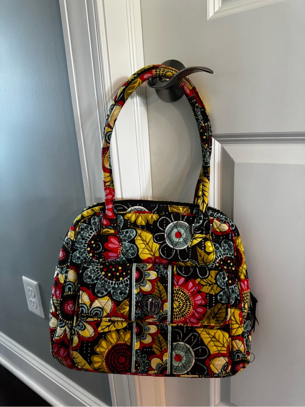 Vera Bradley Quilted Floral Tote Bag in Yellow Multi